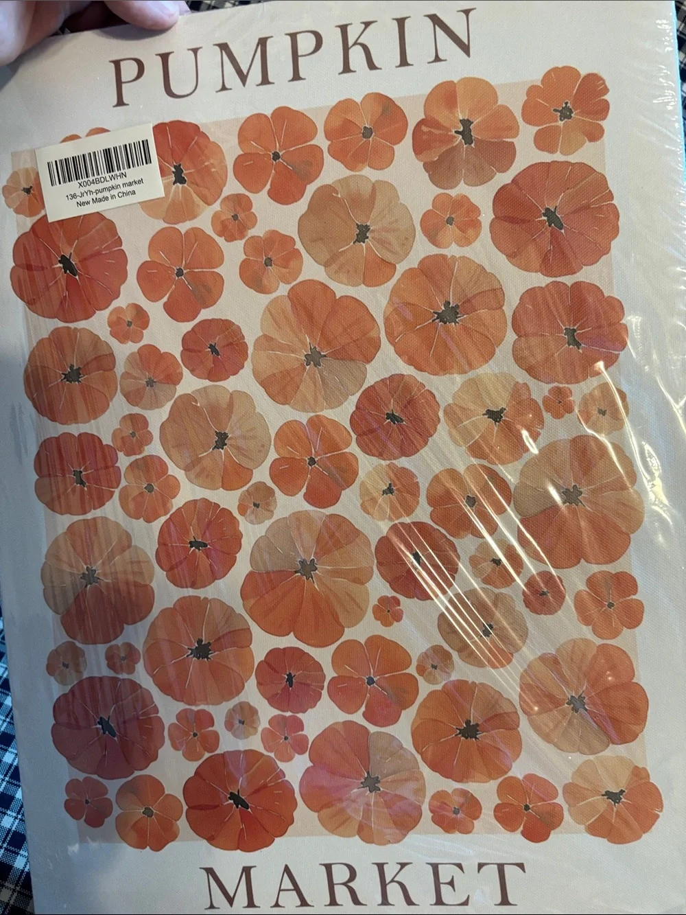 Pumpkin Market Orange Floral Canvas Wall Art